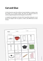 Aperçu - Matériel pour travaux manuels / dessin - Kitchen / Cuisine: Cut and Glue (Fiche d'exercices d'anglais) - Page 1