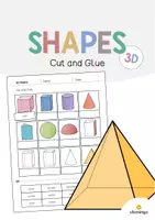 Aperçu - Matériel pour travaux manuels / dessin - 3D Shapes / Formes 3D: Cut and Glue (Fiche d'exercices d'anglais) - Page de couverture