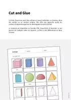 Aperçu - Matériel pour travaux manuels / dessin - 3D Shapes / Formes 3D: Cut and Glue (Fiche d'exercices d'anglais) - Page 1