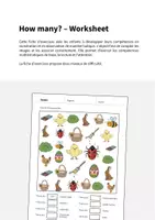 Aperçu - Cartes d'exercices - Easter / Pâques: How many? – Worksheet (Fiche d'exercices d'anglais) - Page 1