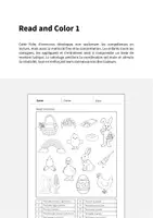 Aperçu - Cartes d'exercices - Easter / Pâques: Read and Color 1 (Fiche d'exercices d'anglais) - Page 1