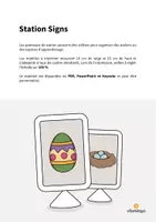 Aperçu - Affichage - Easter / Pâques: Station Signs (Cartes de travail en atelier) - Page 1
