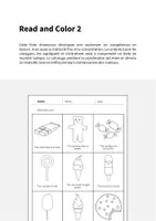 Aperçu - Cartes d'exercices - Sweets / Friandises: Read and Color 2 (Fiche d'exercices d'anglais) - Page 1