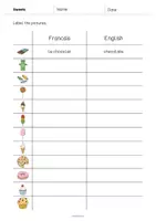 Aperçu - Fiches - Sweets / Friandises: Vocabulary Worksheet 3 (Fiche d'exercices d'anglais) - Page 2