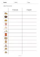 Aperçu - Fiches - Sweets / Friandises: Vocabulary Worksheet 3 (Fiche d'exercices d'anglais) - Page 3