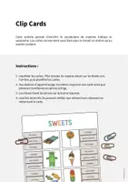 Aperçu - Cartes / Images - Sweets / Friandises: Clip Cards (Cartes à pince pour le cours d'anglais) - Page 1