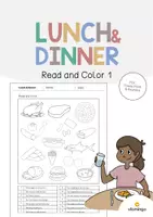 Aperçu - Cartes d'exercices - Lunch & Dinner / Déjeuner et dîner: Read and Color 1 (Fiche d'exercices d'anglais) - Page de couverture
