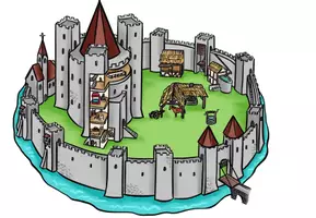 Vorschau - Präsentationen/Tafelbilder - Aufbau der Burg Ritterburg Mittelalter- Tafelkarten 4/9 - Seite 3