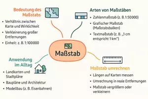 Vorschau - Arbeitsblätter - Arbeitsblatt "Maßstab" + Onlineübung & MP3 + Mindmap + Infografik - Seite 2
