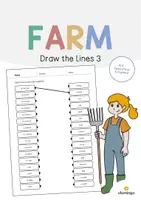 Aperçu - Cartes d'exercices - Farm / Ferme: Draw the lines 3 (Fiche d'exercices d'anglais) - Page de couverture