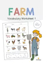 Aperçu - Fiches - Farm / Ferme: Vocabulary Worksheet 1 (Fiche d'exercices d'anglais) - Page de couverture