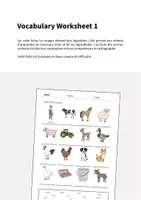 Aperçu - Fiches - Farm / Ferme: Vocabulary Worksheet 1 (Fiche d'exercices d'anglais) - Page 1