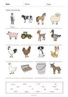 Aperçu - Fiches - Farm / Ferme: Vocabulary Worksheet 1 (Fiche d'exercices d'anglais) - Page 3