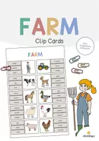 Aperçu - Cartes / Images - Farm / Ferme: Clip Cards (Cartes à pince pour le cours d'anglais) - Page de couverture