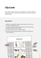 Aperçu - Cartes / Images - Farm / Ferme: Clip Cards (Cartes à pince pour le cours d'anglais) - Page 1