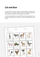 Aperçu - Matériel pour travaux manuels / dessin - Farm / Ferme: Cut and Glue (Fiche d'exercices d'anglais) - Page 1