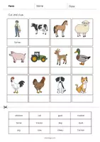 Aperçu - Matériel pour travaux manuels / dessin - Farm / Ferme: Cut and Glue (Fiche d'exercices d'anglais) - Page 2