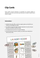 Aperçu - Cartes / Images - Laundry Room / Buanderie: Clip Cards (Cartes à pince pour le cours d'anglais) - Page 1