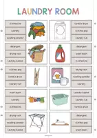 Aperçu - Cartes / Images - Laundry Room / Buanderie: Clip Cards (Cartes à pince pour le cours d'anglais) - Page 2