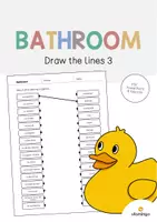 Aperçu - Cartes d'exercices - Bathroom / Salle de bain: Draw the lines 3 (Fiche d'exercices d'anglais) - Page de couverture