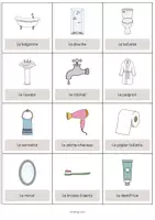 Aperçu - Fiches - Bathroom / Salle de bain: Vocabulary Cards (Cartes de mots) - Page 2