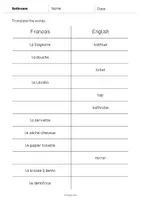 Aperçu - Tests - Bathroom / Salle de bain: Vocabulary Mini Test (Test pour le cours d'anglais) - Page 2
