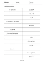 Aperçu - Tests - Bathroom / Salle de bain: Vocabulary Mini Test (Test pour le cours d'anglais) - Page 3