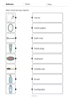 Aperçu - Cartes d'exercices - Bathroom / Salle de bain: Draw the lines 2 (Fiche d'exercices d'anglais) - Page 3