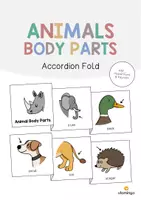 Aperçu - Fiches - Animal Body Parts / Parties du corps des animaux: Accordion Fold (Jeu pour le cours d'anglais) - Page de couverture