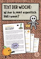 Vorschau - Arbeitsblätter - Text der Woche: Woher kommt eigentlich Halloween? + QUiZ - Deckblatt