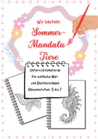 Vorschau - Mal- und Bastelvorlagen - Wir malen Sommer-Mandala-Tiere – Kreatives Malprojekt für Klasse 5–7 - Deckblatt