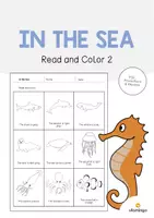 Aperçu - Cartes d'exercices - In the Sea / Dans la mer: Read and Color 2 (Fiche d'exercices d'anglais) - Page de couverture