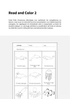 Aperçu - Cartes d'exercices - In the Sea / Dans la mer: Read and Color 2 (Fiche d'exercices d'anglais) - Page 1