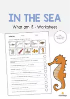 Aperçu - Cartes d'exercices - In the Sea / Dans la mer: What am I? - Worksheet (Fiche d'exercices d'anglais) - Page de couverture
