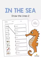Aperçu - Cartes d'exercices - In the Sea / Dans la mer: Draw the lines 2 (Fiche d'exercices d'anglais) - Page de couverture