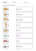 Aperçu - Cartes d'exercices - In the Sea / Dans la mer: Draw the lines 2 (Fiche d'exercices d'anglais) - Page 3