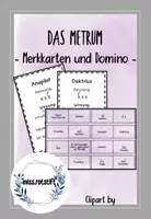 Vorschau - Spiele - Versmaß - Das Metrum - Merkkarten und Dominospiel - Gedichtanalyse - Lyrik - Deckblatt