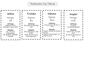 Vorschau - Spiele - Versmaß - Das Metrum - Merkkarten und Dominospiel - Gedichtanalyse - Lyrik - Seite 3