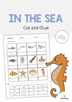 Aperçu - Matériel pour travaux manuels / dessin - In the Sea / Dans la mer: Cut and Glue (Fiche d'exercices d'anglais) - Page de couverture