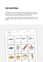Aperçu - Matériel pour travaux manuels / dessin - In the Sea / Dans la mer: Cut and Glue (Fiche d'exercices d'anglais) - Page 1