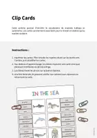 Aperçu - Cartes / Images - In the Sea / Dans la mer: Clip Cards (Cartes à pince pour le cours d'anglais) - Page 1