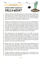 Vorschau - Arbeitsblätter - Text der Woche: Woher kommt eigentlich Halloween? + QUiZ - Seite 1