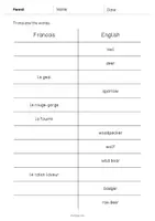 Aperçu - Tests - Forest / Forêt: Vocabulary Mini Test (Test pour le cours d'anglais) - Page 3