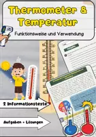 Vorschau - Arbeitsblätter - Thermometer & Temperatur - Funktionsweise und Verwendung - Deckblatt