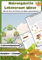 Vorschau - Arbeitsblätter - Nahrungskette im Lebensraum Wiese - Deckblatt