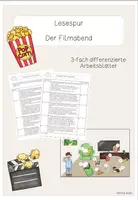 Vorschau - Arbeitsblätter - Lesespur: Der Filmabend - Deckblatt