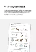 Aperçu - Fiches - Arctic & Antarctic / Arctique et Antarctique: Vocabulary Worksheet 1 (Fiche d'exercices d'anglais) - Page 1