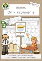 Vorschau - Arbeitsblätter - Hörrätsel: Orff- Instrumente (Musik Grundschule Klasse 1-4) - Deckblatt