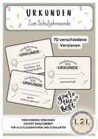 Vorschau - Poster - Urkunden zum Schuljahresende 2025 / Schuljahresabschluss 2025 (70 verschiedene Versionen) - Deckblatt