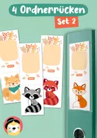 Vorschau - Anderer Materialtyp - 4 Ordnerrücken – niedliche Tiere Set 2 - Deckblatt